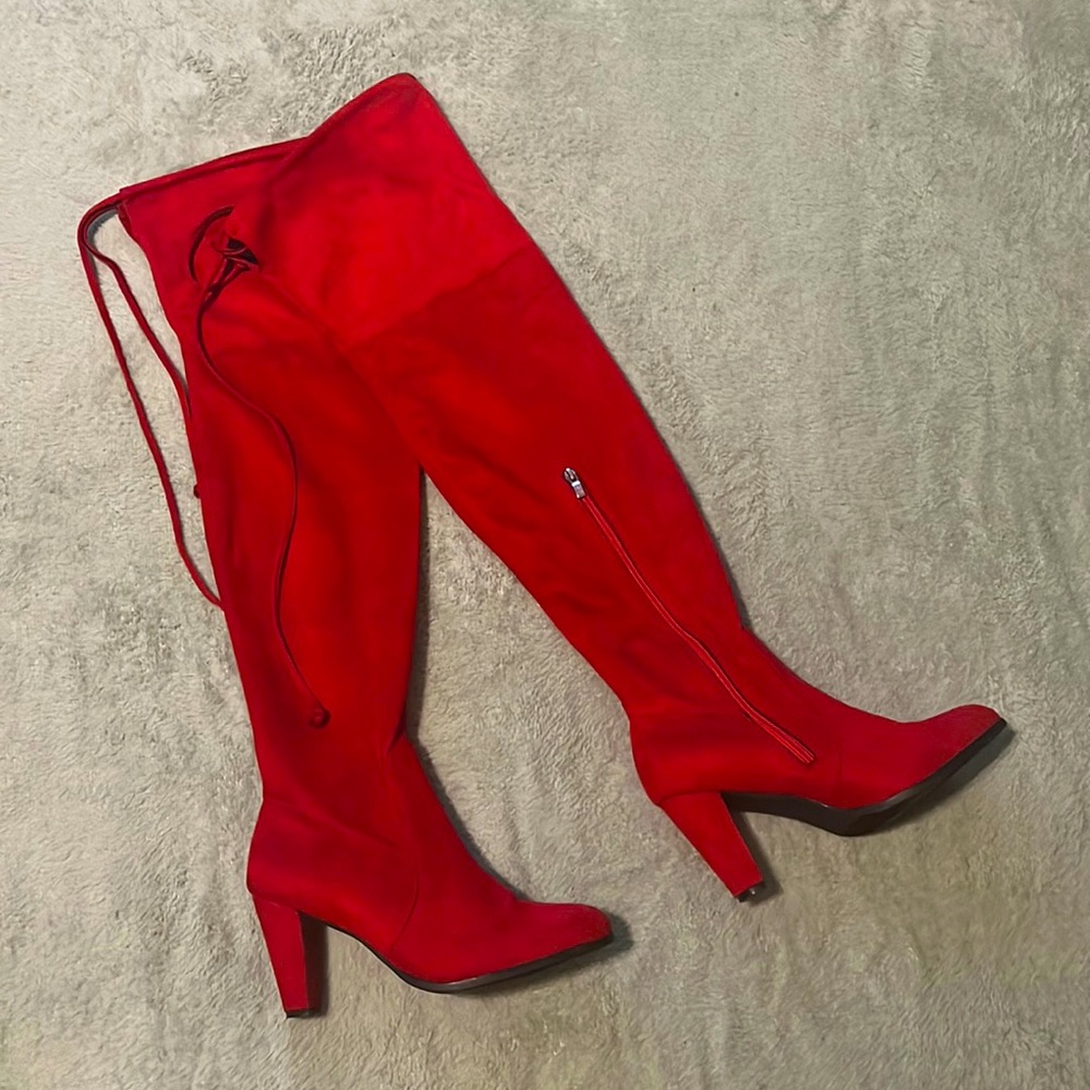 Red thigh high Boots